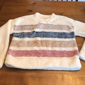 Francesca’s Harper Heritage Sherpa Fleece Shirt-M